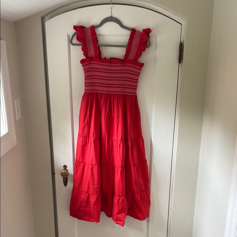 Hill House Ellie Nap Dress Poppy Red Cotton size Medium- Limited Edition